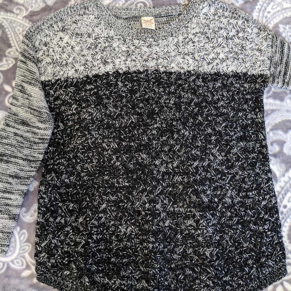 Black and white knit sweater